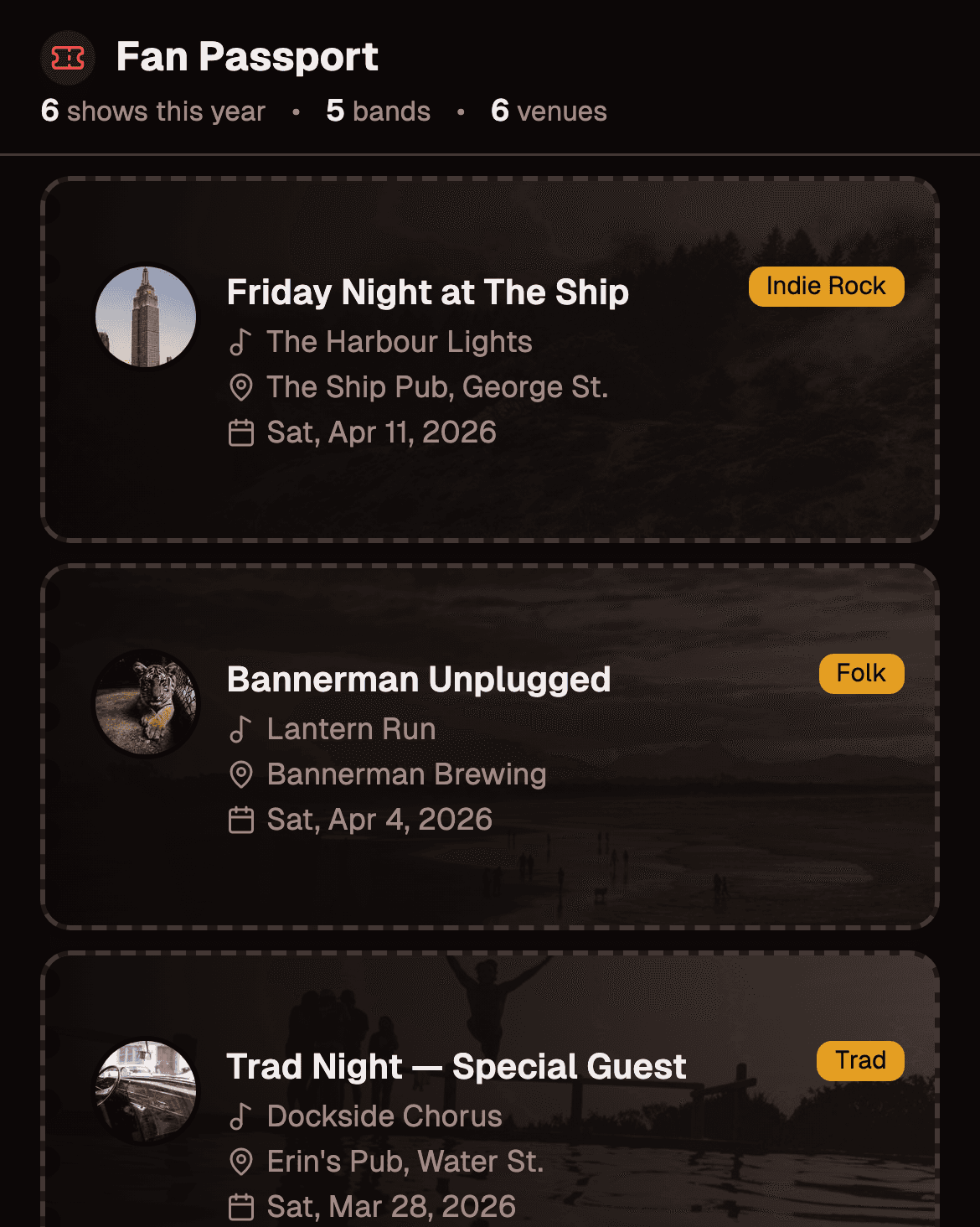 Fan passport feed